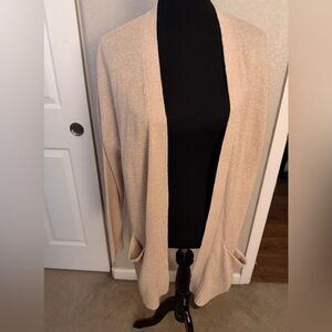 H&M Beige Open-Front Knit Cardigan with Pockets